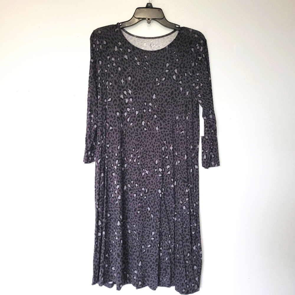 Long Sleeve Leopard Print Dress